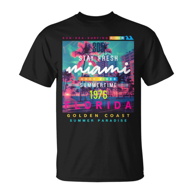 I Love Miami & Miami Loves Me Cool Miami Illustration Tシャツ