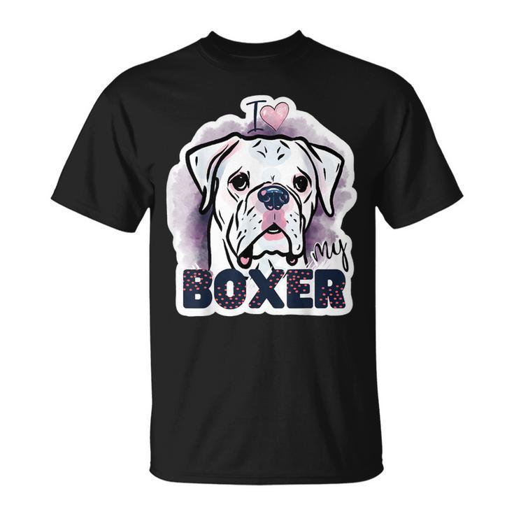 I Love My Boxer Dog Mom Dad Kawaii Dog Doodles ボクサー 犬 Tシャツ