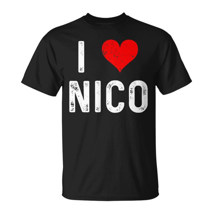 I Love Nico ハート アンティーク調 Tシャツ