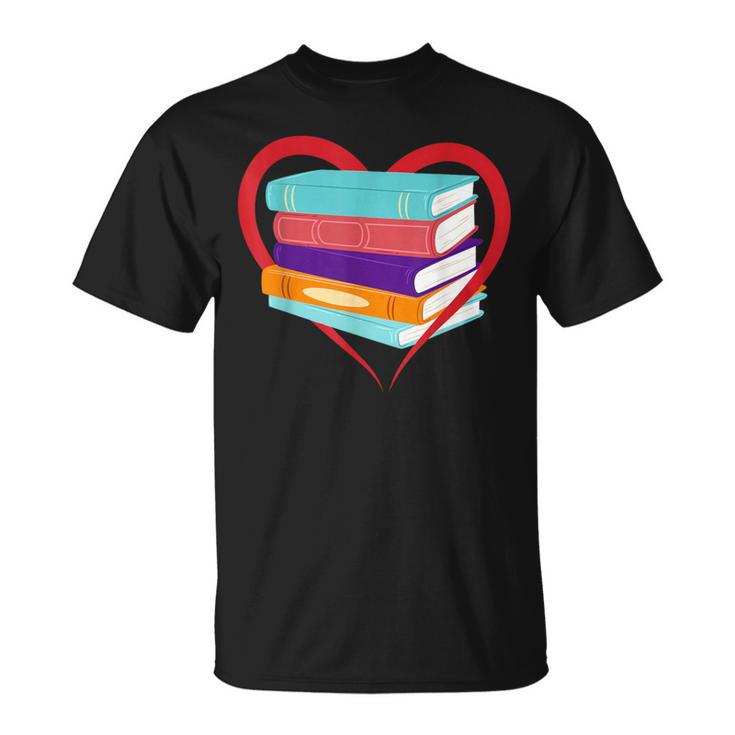 I Love Reading Book Heart Love Books Library T-Shirt