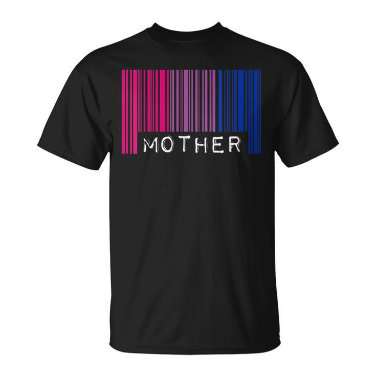 Madre Bisexual Orgullo Bandera Código De Barras Lgbtq Día De La Madre Mamá Cuello Camiseta unisex