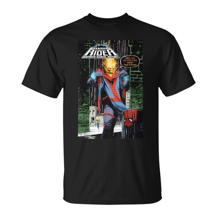 Marvel Ghost Rider Destroys Marvel History Comic Book Cover T-Shirt