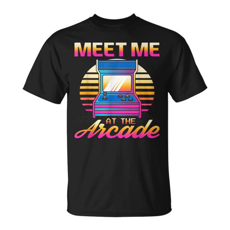 Meet Me At The Arcade Gameraporwave レトロビデオゲーム ゲーマービデオゲーム Tシャツ