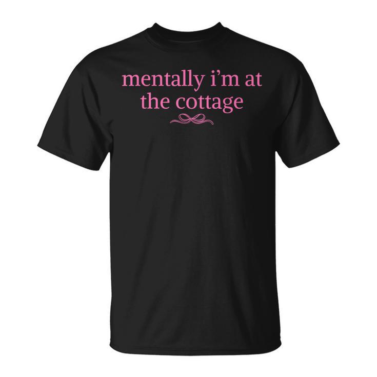 Mentally I'm At The Cottage Bookish Romance Book Lover T-Shirt