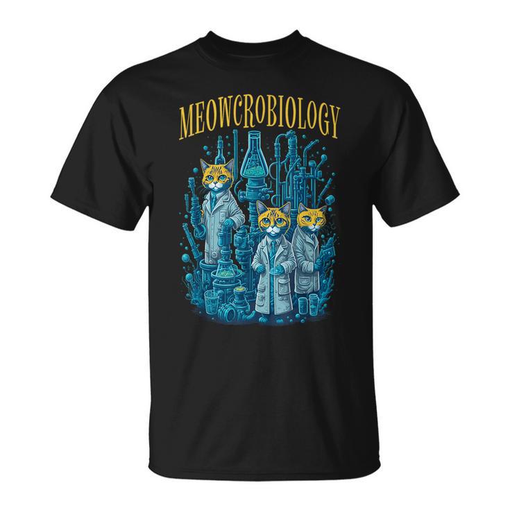 Meowcrobiology 猫 ニャー微生物学 科学 細菌学 Tシャツ