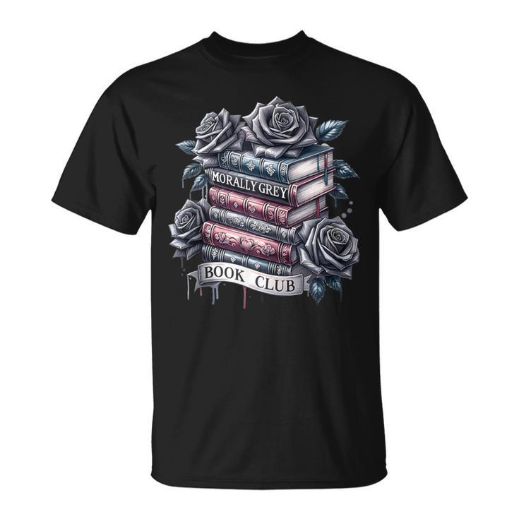 Morally Grey Book Club Floral Book Lover Graphic T-Shirt
