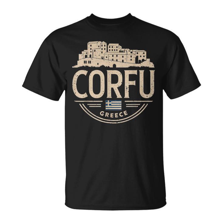 Motif Graphiqueintage De Corfou En Grèce T-Shirt