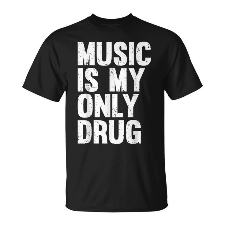 Music Is My Only Drug グラフィックプリント Tシャツ