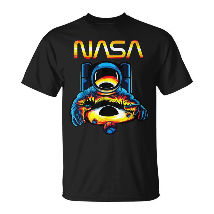 NASA Astronaut In Space Hole Comic Book Style Geek T-Shirt