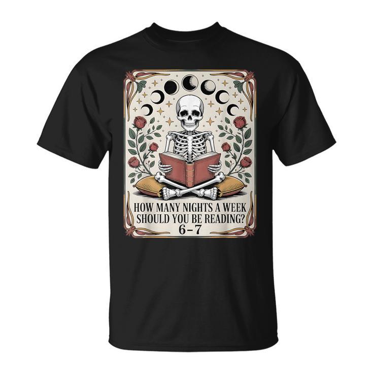 How Many Nights Reading Meme 6 7 Book Lover T-Shirt