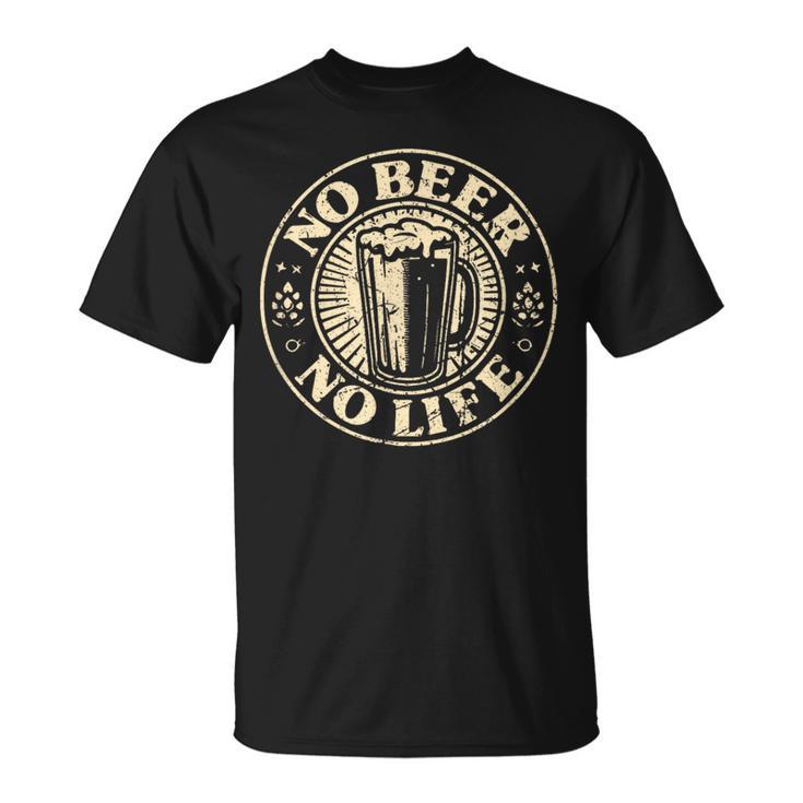 No Beer No Life ヴィンテージドリンク ビール愛好家 ビールファン向け Tシャツ