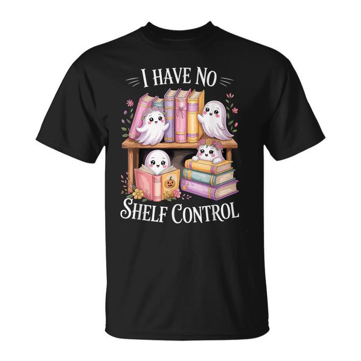 I Have No Shelf Control Ghost Reading Books Pun T-Shirt