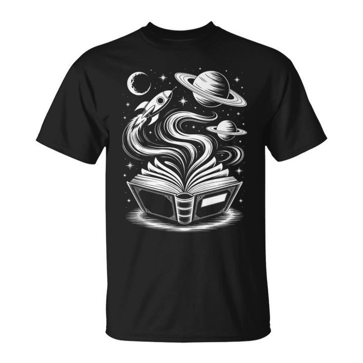 Novedad Universo Libros Galaxy Aventura Dibujo Es In Mangas Camiseta unisex