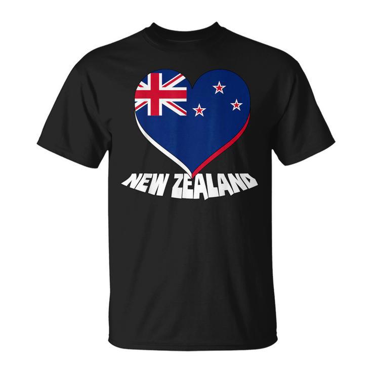Nueva Zelanda Corazón Amor Nueva Zelanda Orgulloso Neozelandés Nueva Zelanda Camiseta unisex