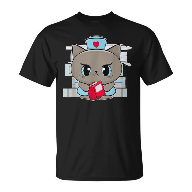Nurse Cat Anime Feline Book Men Women Kids T-Shirt