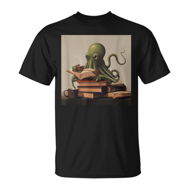 Octopus Reads a Book Book Lovers T-Shirt