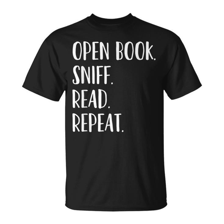 Open Book Sniff Read Repeat T-Shirt T-Shirt