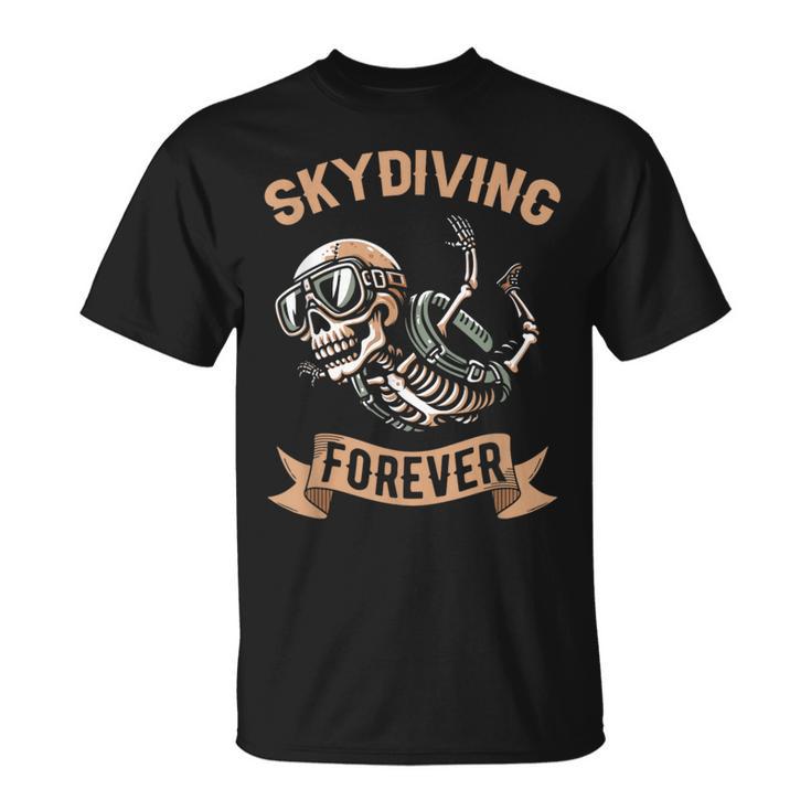 Paracaidista Esqueleto Paracaídas Parapente Paracaidismo Camiseta unisex