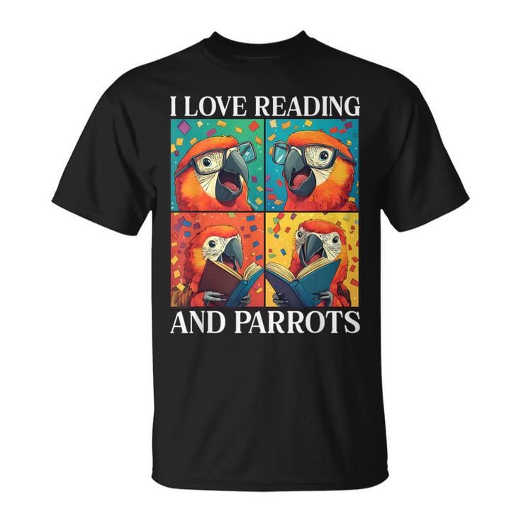 Parrot Love Reading And Parrots Child Book Lover T-Shirt