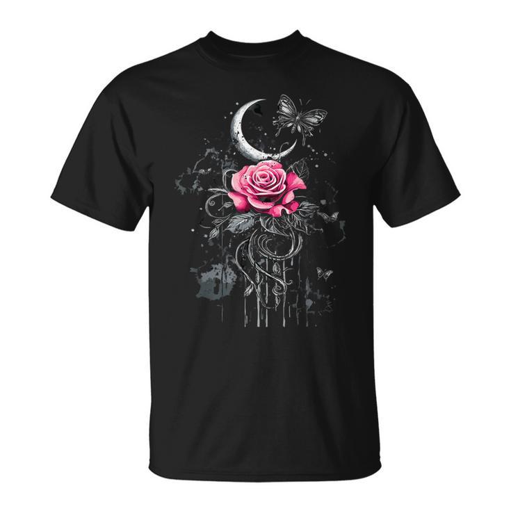 Pink Rose Flower Botanist Garden Gardening Flower Rose T-Shirt