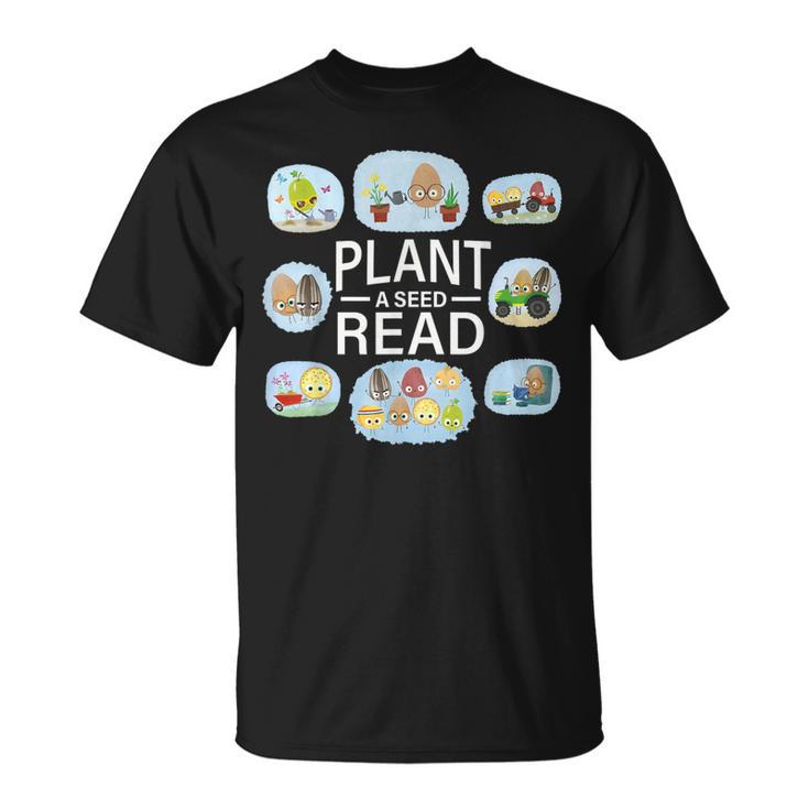 Plant A Seed Read Summer Reading 2026 Cute Farm Tractor Book T-Shirt