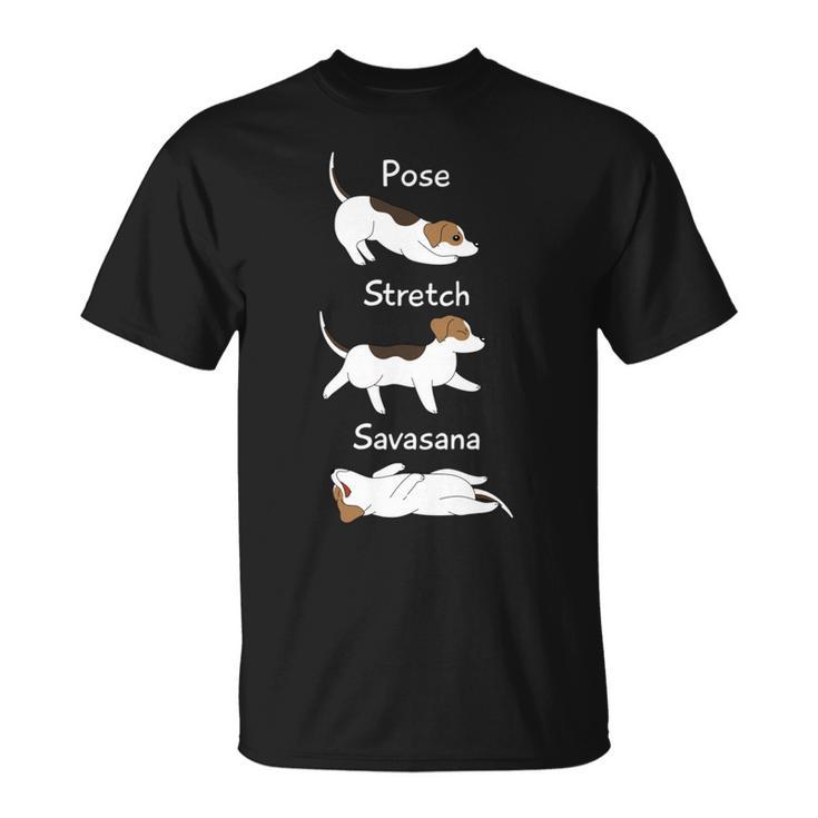 Posetretchavasanaジャック・ラッセル・テリア犬 長袖tシャツ Tシャツ