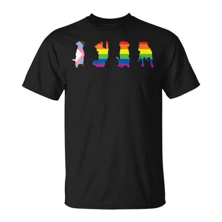 Progress Pride Cute Dog Lgbt プログレス ゲイ ペット好き Tシャツ
