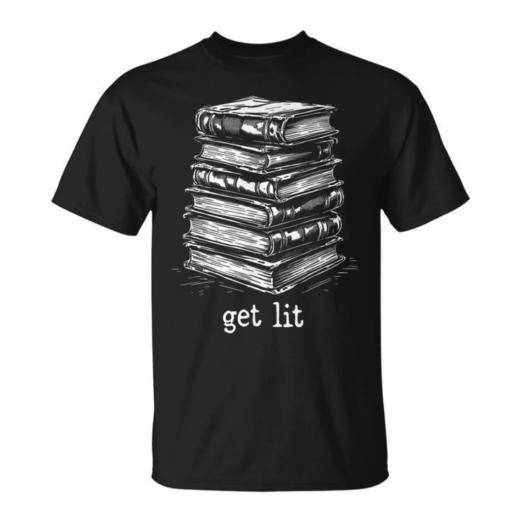 Quirky Book Nerd Get Lit Humor Bookworm Classic Distressed T-Shirt