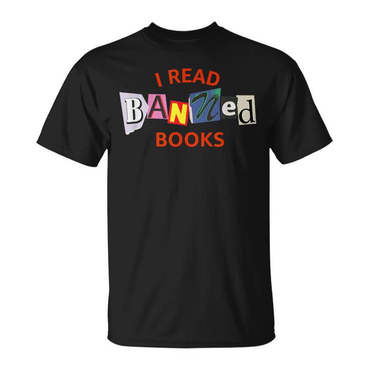 I Read Banned Books Scrap Letters Literature Activist T-Shirt