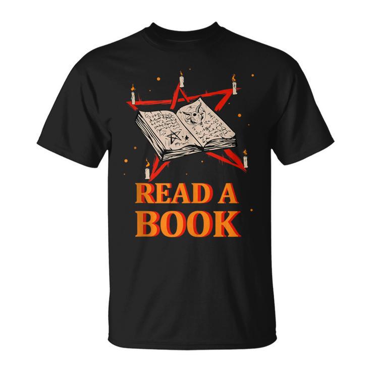 Read a Book Pentagram Satan Occult Goth Satanic T-Shirt
