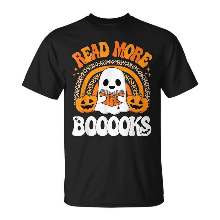 Read More Books Booooks Ghost Pumpkin Cute Teacher Halloween T-Shirt