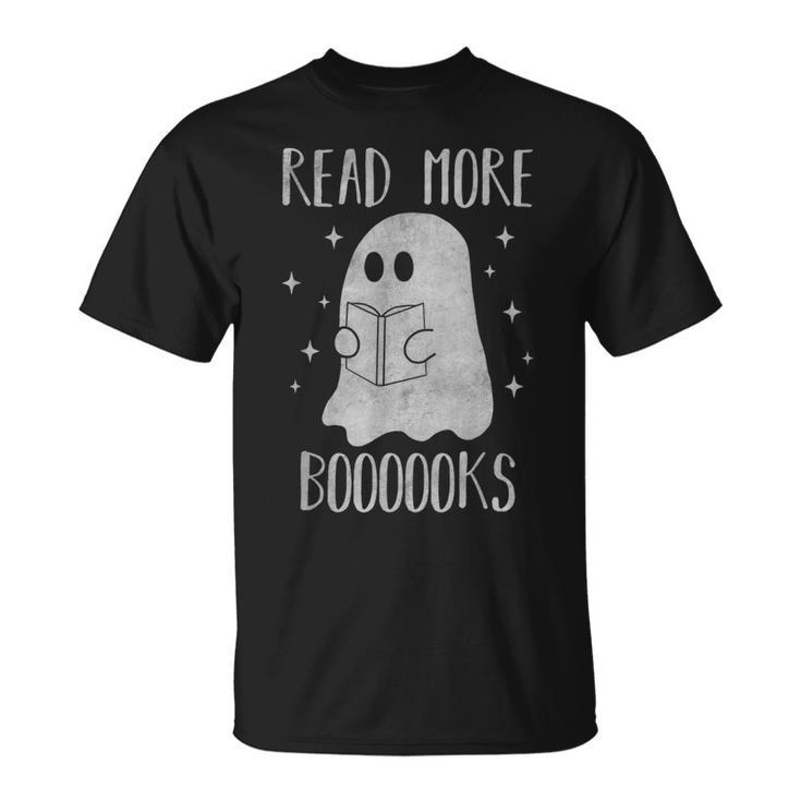 Read More Boooooks Cute Halloween Ghost Reading a Book T-Shirt