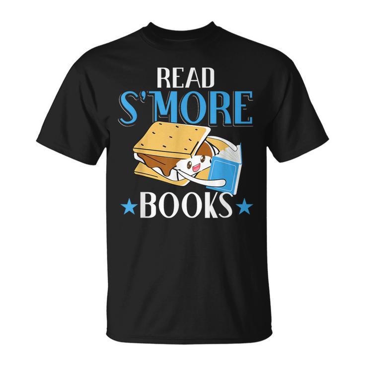 Read Smore Books Men Campfire Camping Camper T-Shirt