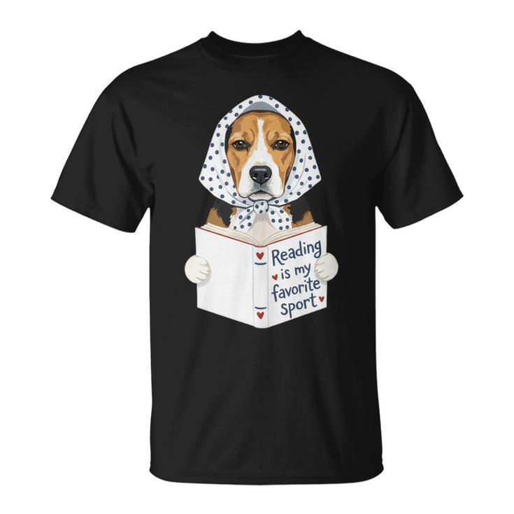 Reading Is My Favorite Sport Beagle Book Lover T-Shirt