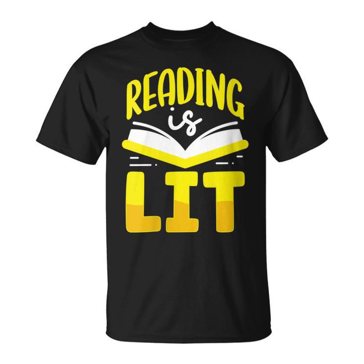 Reading Is Lit Bookworm Book Reading T-Shirt