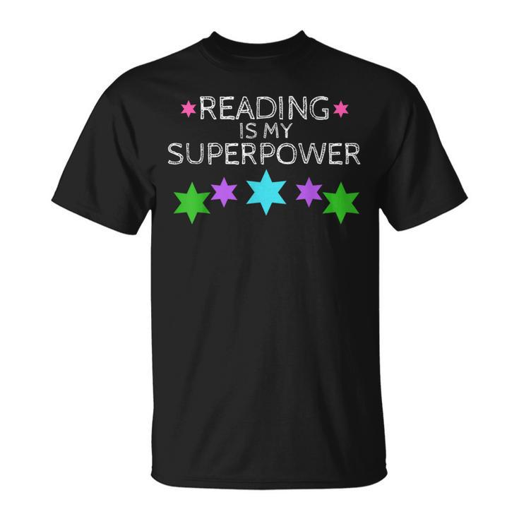 Reading Is My Superpower Boy Girl Book Lover Reader T Shirt T-Shirt