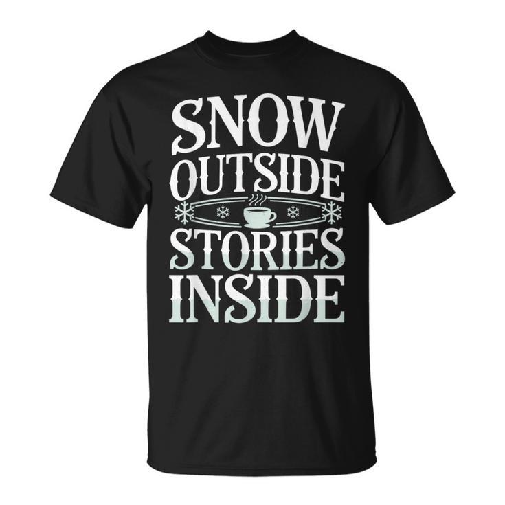 Reading All Winter Cozy Book Lover And Literary Escape T-Shirt