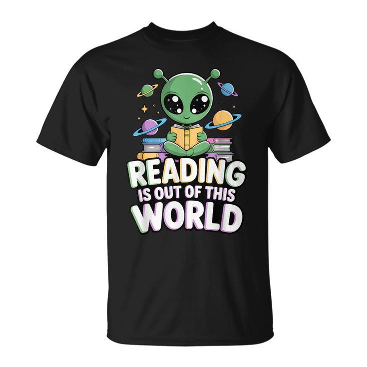 Reading Is Out Of This World Space Book Lover Bookworm T-Shirt