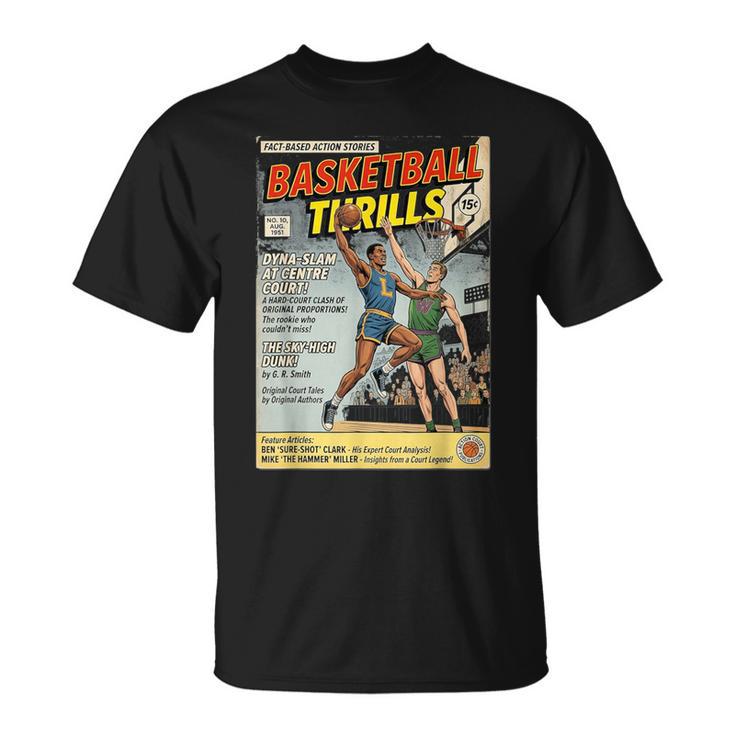 Retro Basketball Player Comic Book Style Dunker Graphic T-Shirt