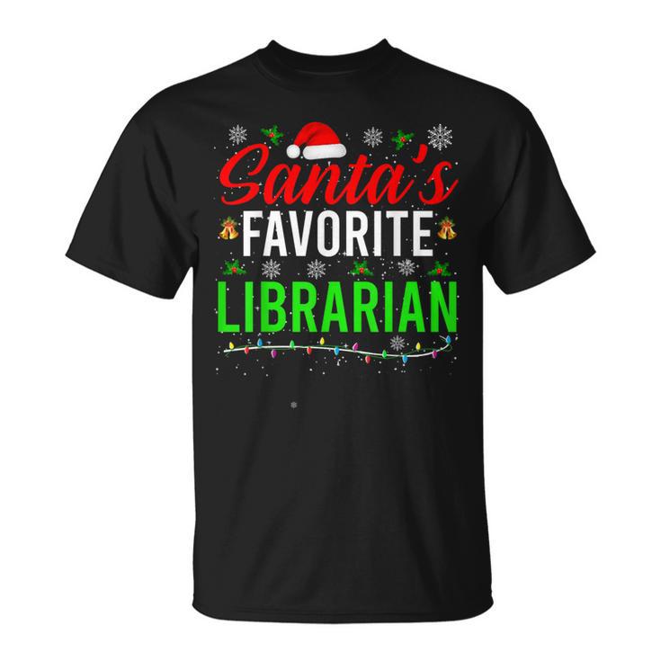 Santa's Favorite Librarian Cute Book Lover Christmas T-Shirt