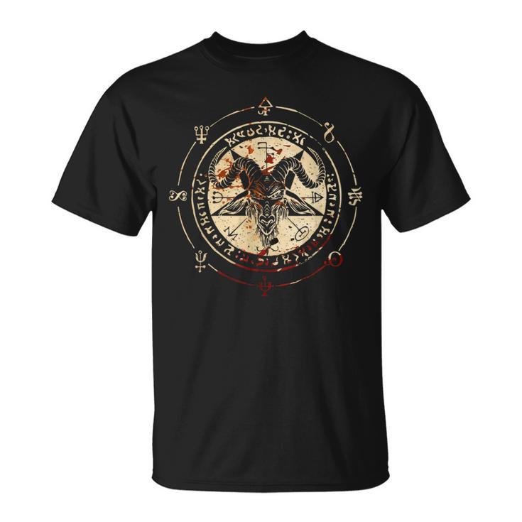 Seal Of Baphomet Occult Pentagram Goatatanic Occult Tシャツ