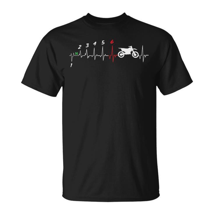 Shifting Gear ハートビート モトクロス Ekg パルスライダー Tシャツ