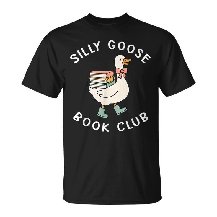 Silly Goose Book Club Bookish Reader Bookworm Reading T-Shirt