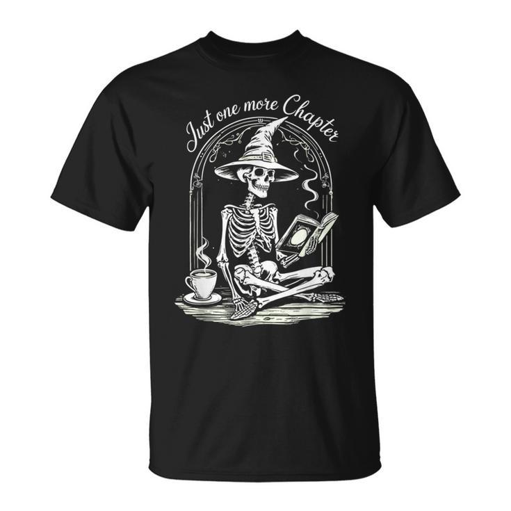 Skeleton Reading Book Club Just One More Chapter Crew T-Shirt