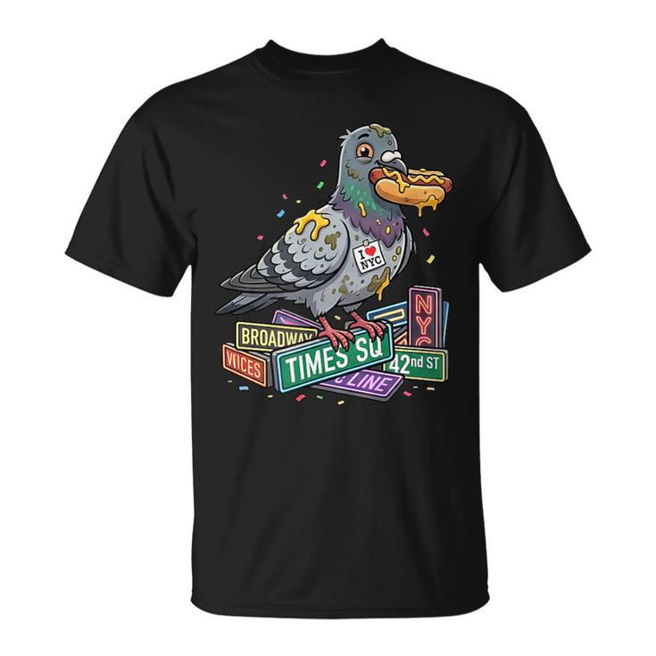 Smart Pigeon Sitting On Book Stack T-Shirt