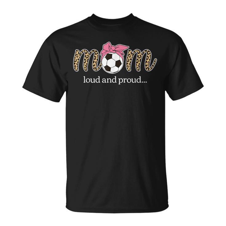 Soccer Mom Loud And Proud Coquette Bow Pink Mother Womens T-Shirt