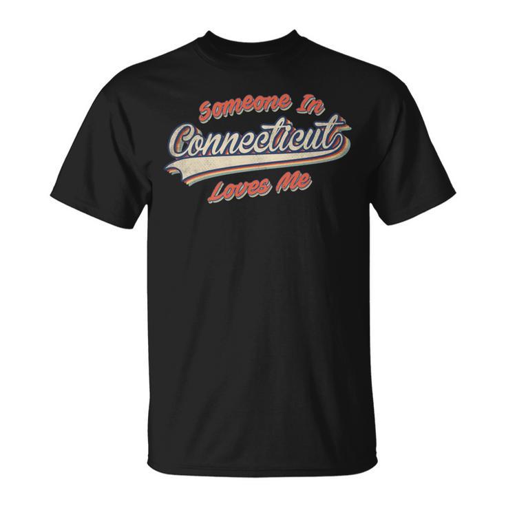 Someone In Connecticut Loves Me レトロ ステート ヴィンテージ 長袖tシャツ Tシャツ