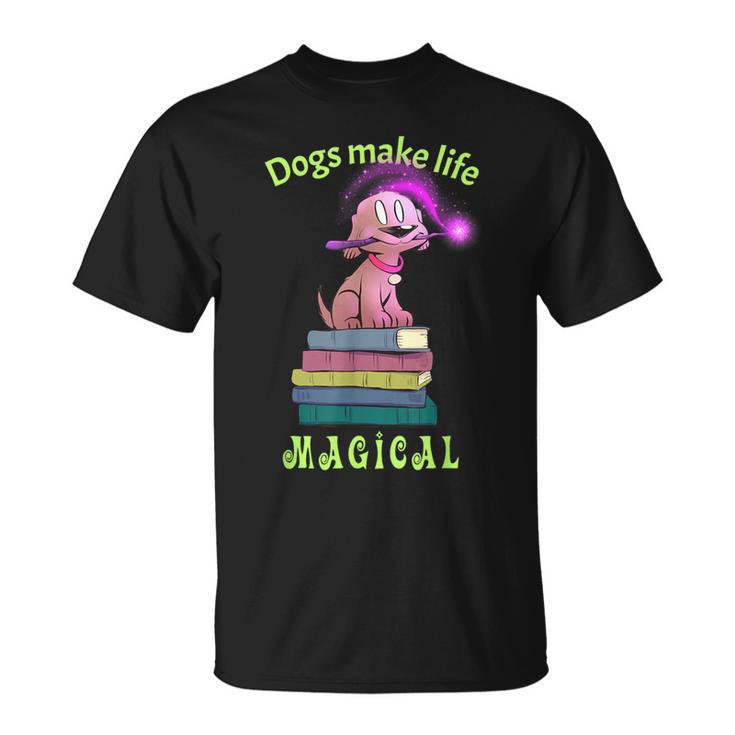 Sophie Magic Wand Dog Wizard Books T-Shirt