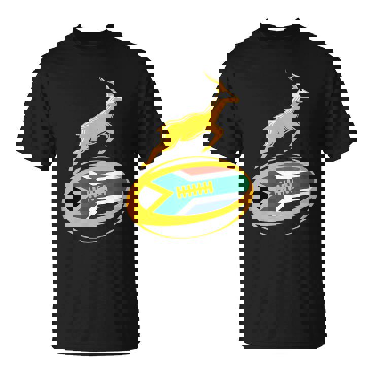Springbok ラグビーボール & 南アフリカ国旗 メンズ レディース キッズ Tシャツ