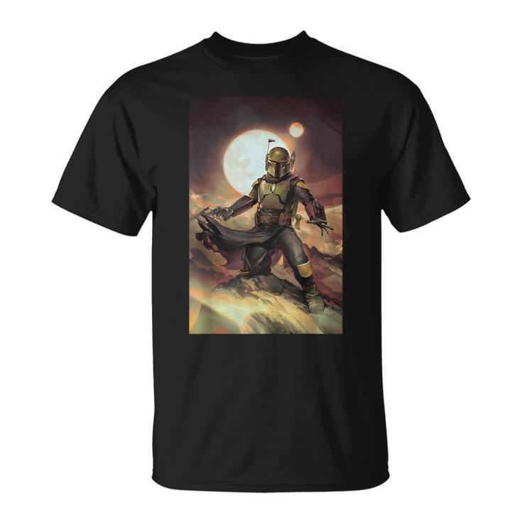 Star Wars The Book Of Boba Fett Combat Pose Portrait T-Shirt
